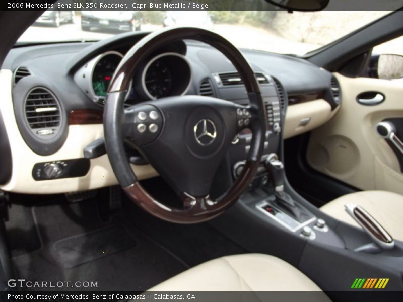 Capri Blue Metallic / Beige 2006 Mercedes-Benz SLK 350 Roadster