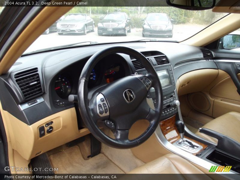 Deep Green Pearl / Camel 2004 Acura TL 3.2