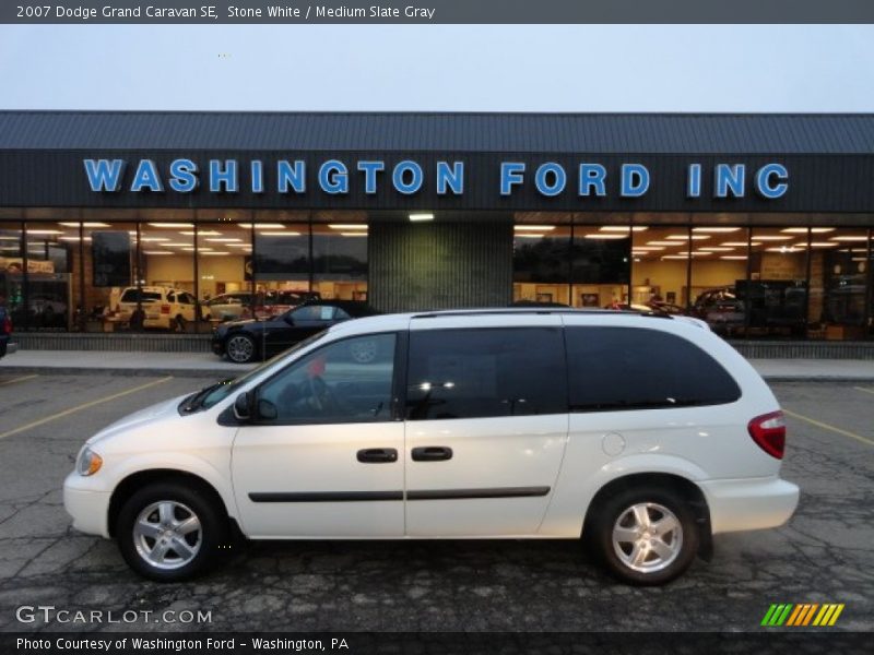 Stone White / Medium Slate Gray 2007 Dodge Grand Caravan SE