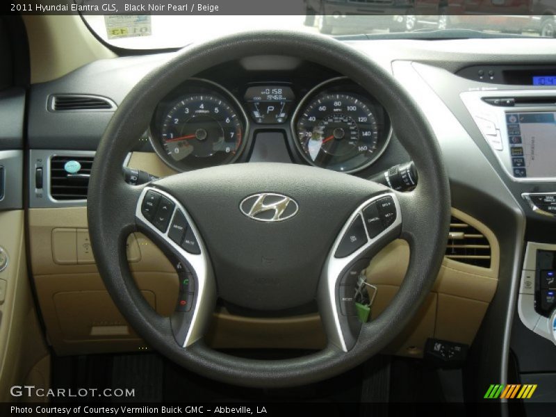 Black Noir Pearl / Beige 2011 Hyundai Elantra GLS