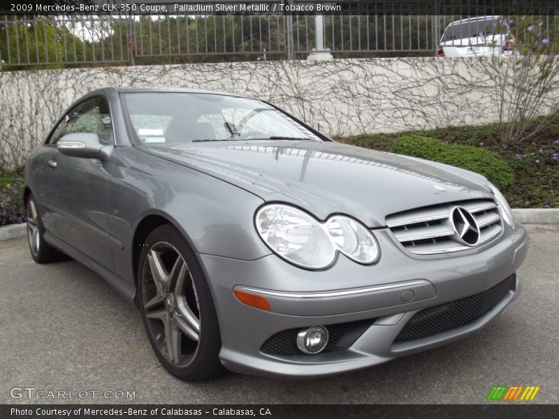 Palladium Silver Metallic / Tobacco Brown 2009 Mercedes-Benz CLK 350 Coupe