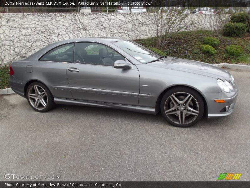 Palladium Silver Metallic / Tobacco Brown 2009 Mercedes-Benz CLK 350 Coupe