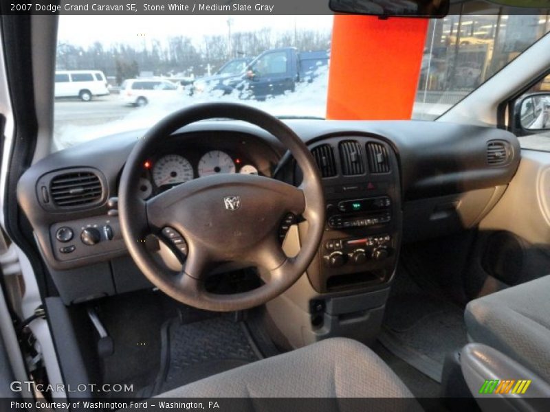 Stone White / Medium Slate Gray 2007 Dodge Grand Caravan SE