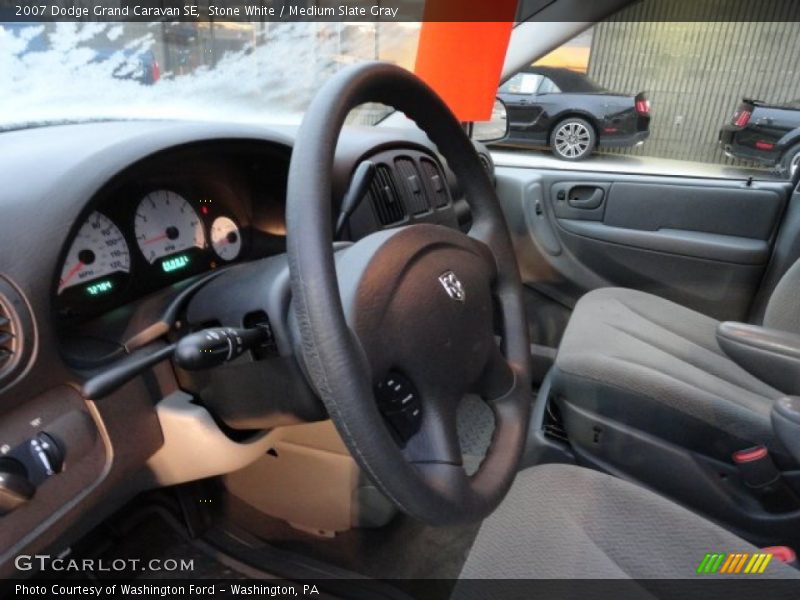 Stone White / Medium Slate Gray 2007 Dodge Grand Caravan SE