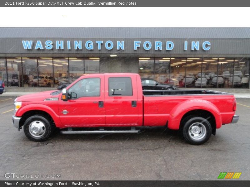 Vermillion Red / Steel 2011 Ford F350 Super Duty XLT Crew Cab Dually