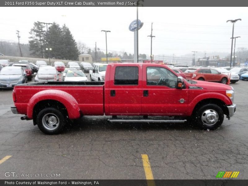 Vermillion Red / Steel 2011 Ford F350 Super Duty XLT Crew Cab Dually