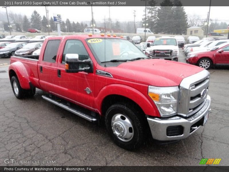 Front 3/4 View of 2011 F350 Super Duty XLT Crew Cab Dually