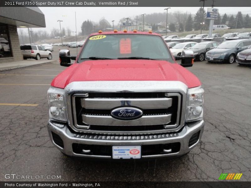 Vermillion Red / Steel 2011 Ford F350 Super Duty XLT Crew Cab Dually