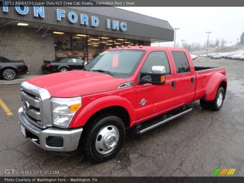 Vermillion Red / Steel 2011 Ford F350 Super Duty XLT Crew Cab Dually