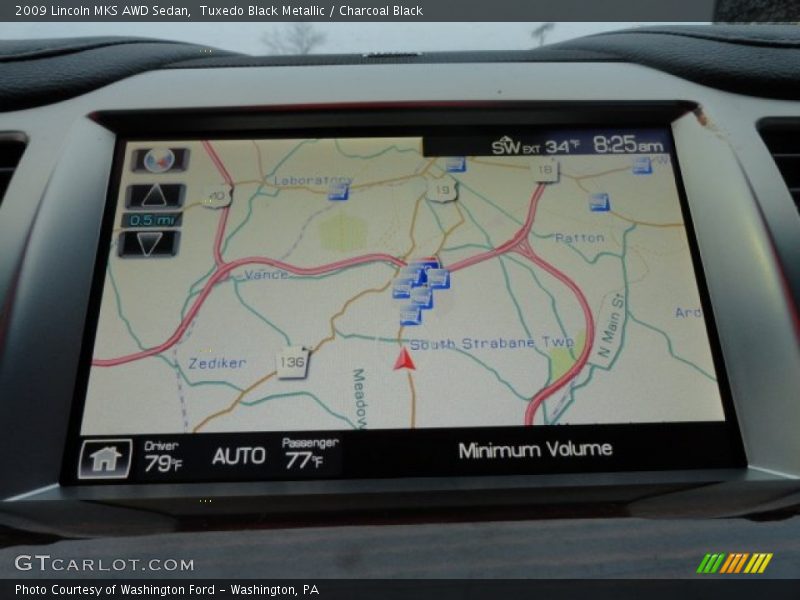 Tuxedo Black Metallic / Charcoal Black 2009 Lincoln MKS AWD Sedan