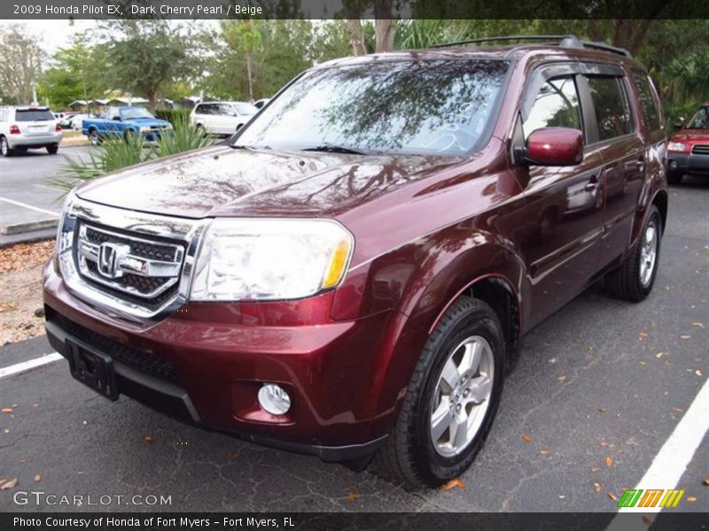 Dark Cherry Pearl / Beige 2009 Honda Pilot EX