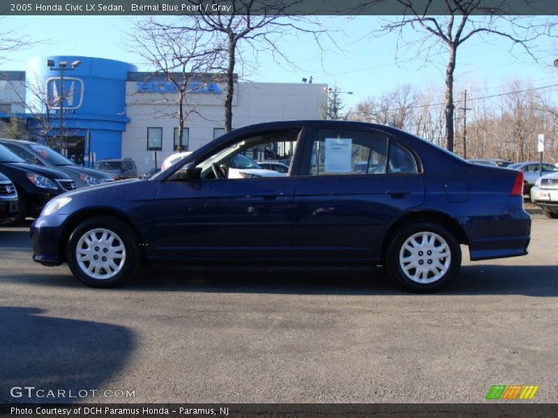 Eternal Blue Pearl / Gray 2005 Honda Civic LX Sedan