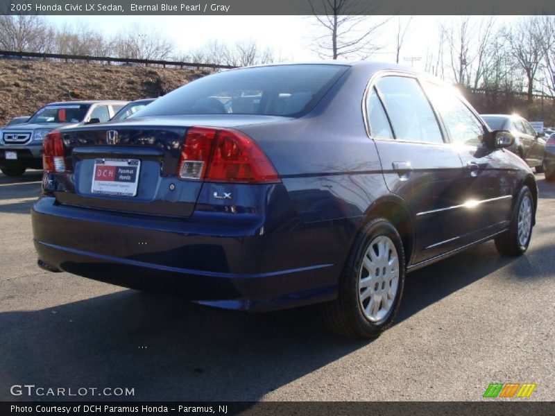 Eternal Blue Pearl / Gray 2005 Honda Civic LX Sedan