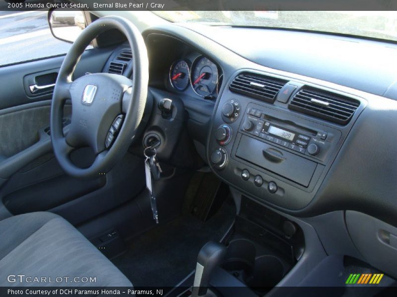 Eternal Blue Pearl / Gray 2005 Honda Civic LX Sedan