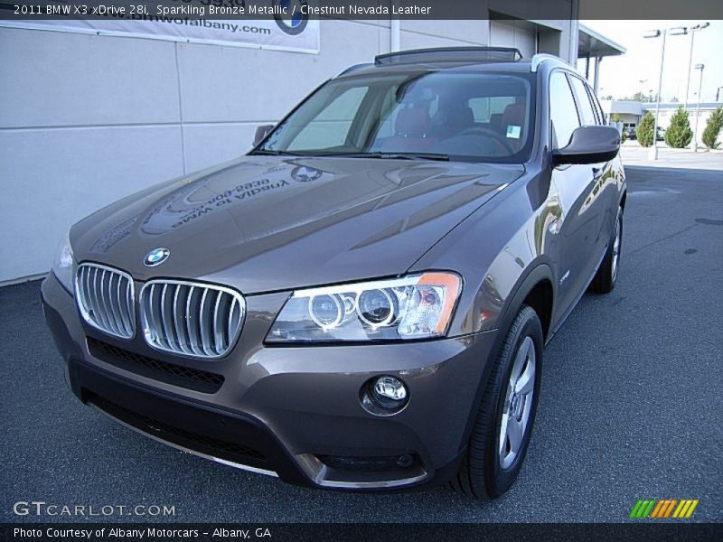 Sparkling Bronze Metallic / Chestnut Nevada Leather 2011 BMW X3 xDrive 28i