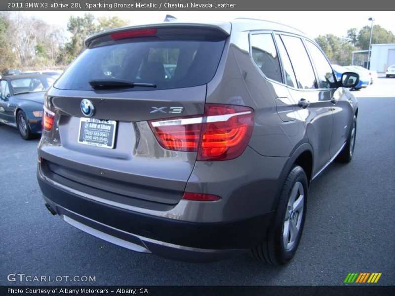 Sparkling Bronze Metallic / Chestnut Nevada Leather 2011 BMW X3 xDrive 28i