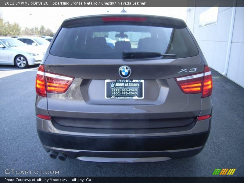 Sparkling Bronze Metallic / Chestnut Nevada Leather 2011 BMW X3 xDrive 28i