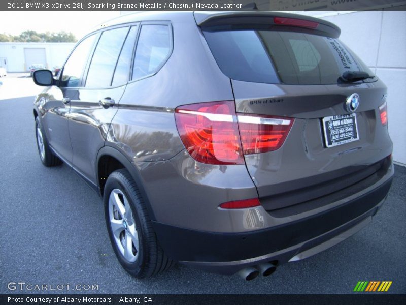 Sparkling Bronze Metallic / Chestnut Nevada Leather 2011 BMW X3 xDrive 28i