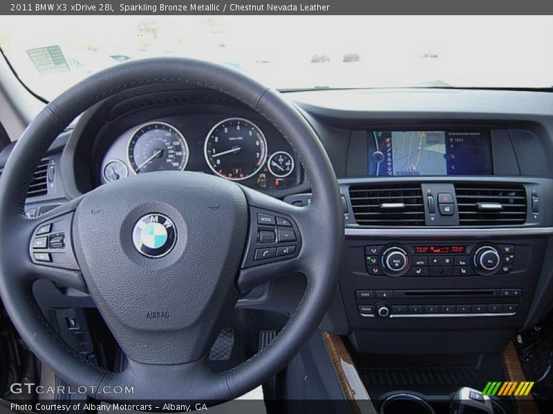 Sparkling Bronze Metallic / Chestnut Nevada Leather 2011 BMW X3 xDrive 28i