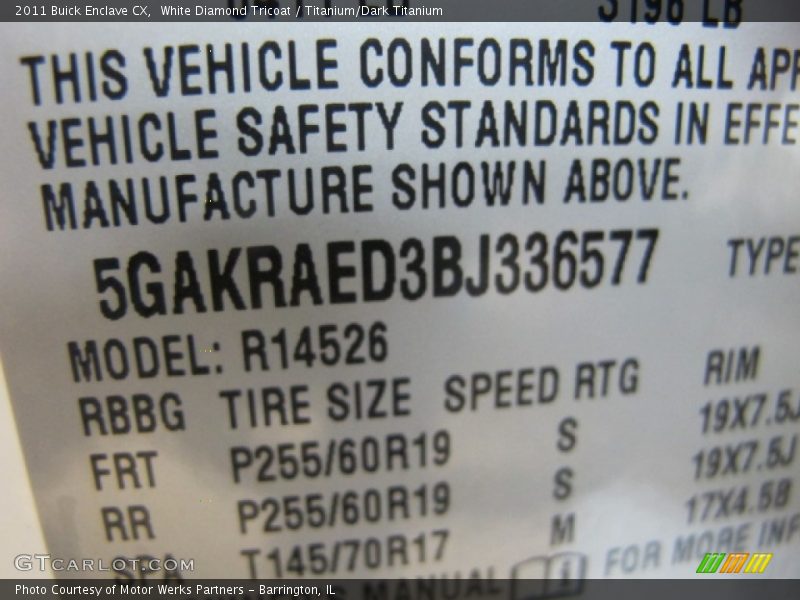 White Diamond Tricoat / Titanium/Dark Titanium 2011 Buick Enclave CX