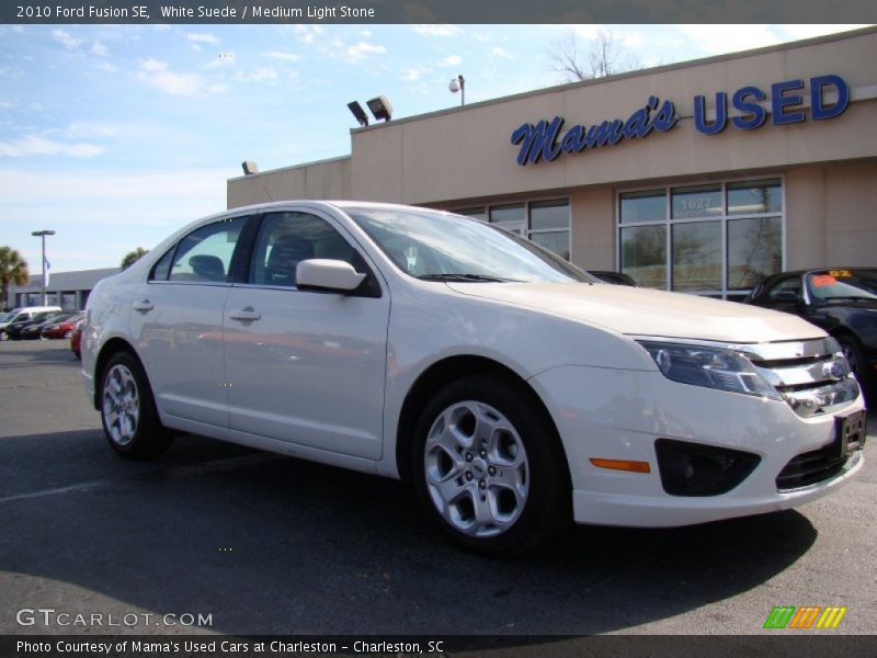 White Suede / Medium Light Stone 2010 Ford Fusion SE