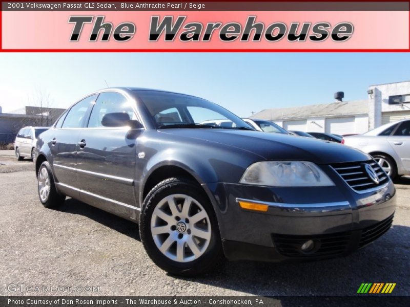 Blue Anthracite Pearl / Beige 2001 Volkswagen Passat GLS Sedan