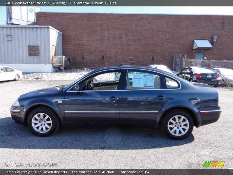 Blue Anthracite Pearl / Beige 2001 Volkswagen Passat GLS Sedan