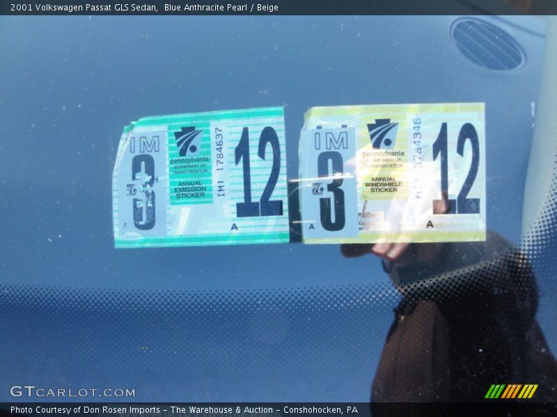 Blue Anthracite Pearl / Beige 2001 Volkswagen Passat GLS Sedan