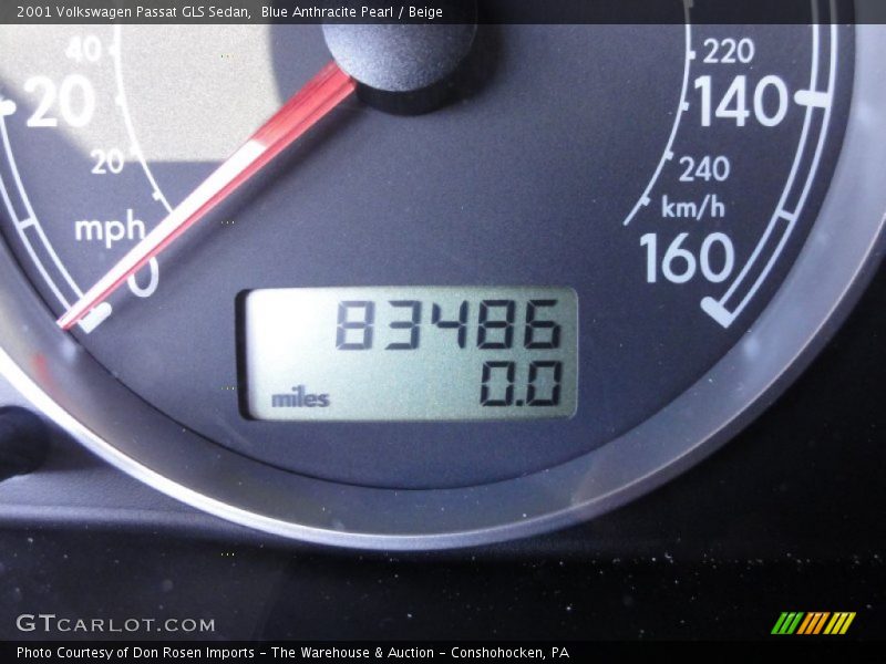 Blue Anthracite Pearl / Beige 2001 Volkswagen Passat GLS Sedan