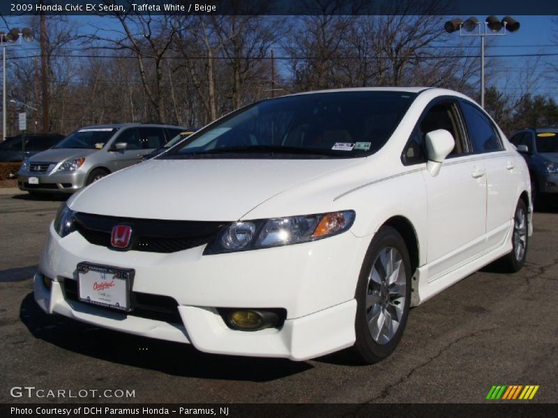 Taffeta White / Beige 2009 Honda Civic EX Sedan