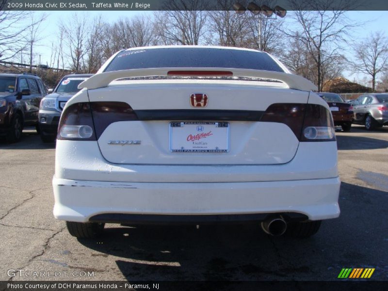 Taffeta White / Beige 2009 Honda Civic EX Sedan