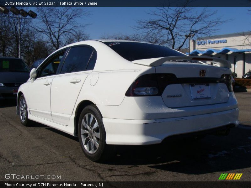 Taffeta White / Beige 2009 Honda Civic EX Sedan