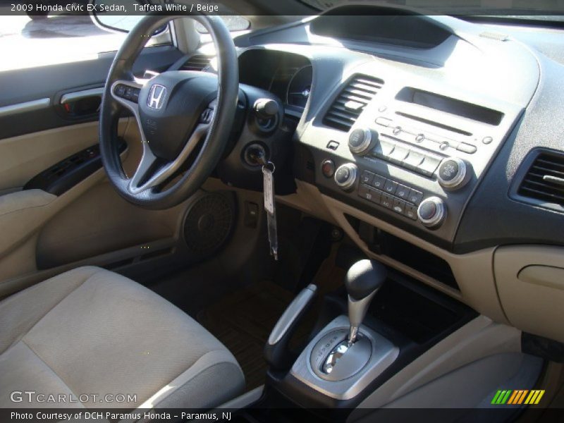 Taffeta White / Beige 2009 Honda Civic EX Sedan