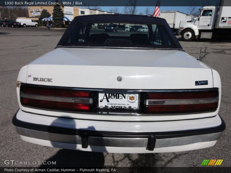 White / Blue 1990 Buick Regal Limited Coupe