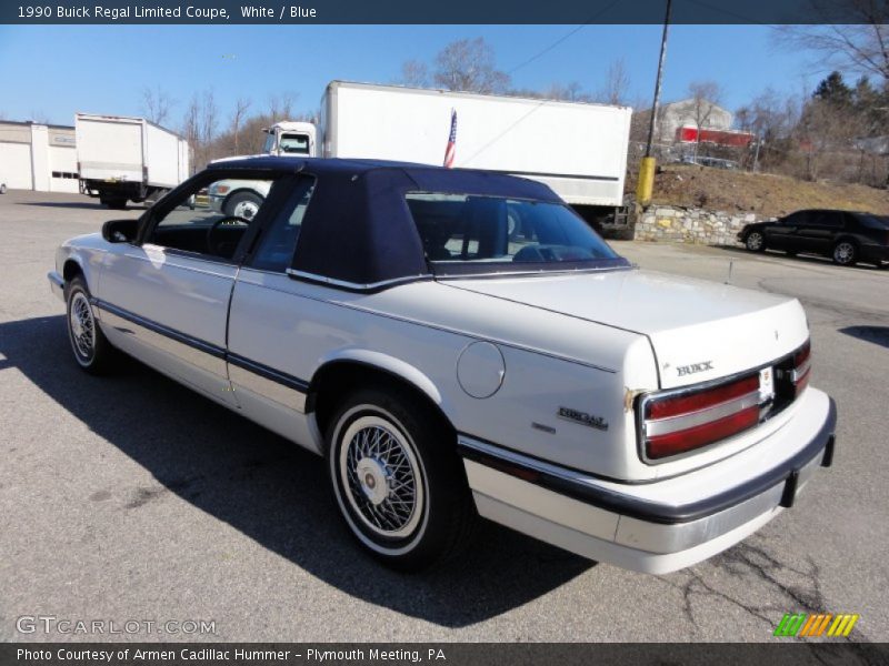 White / Blue 1990 Buick Regal Limited Coupe