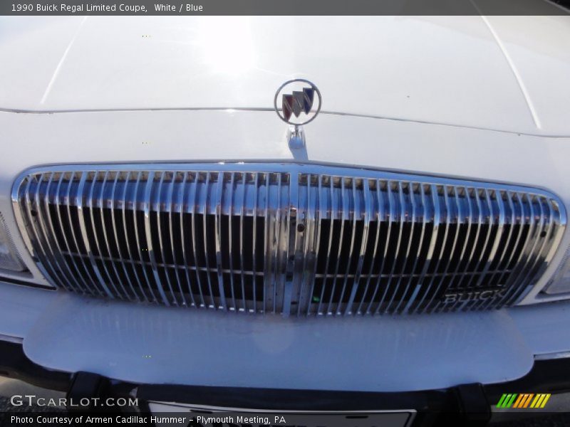 White / Blue 1990 Buick Regal Limited Coupe