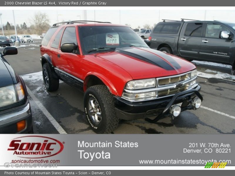 Victory Red / Graphite Gray 2000 Chevrolet Blazer LS 4x4