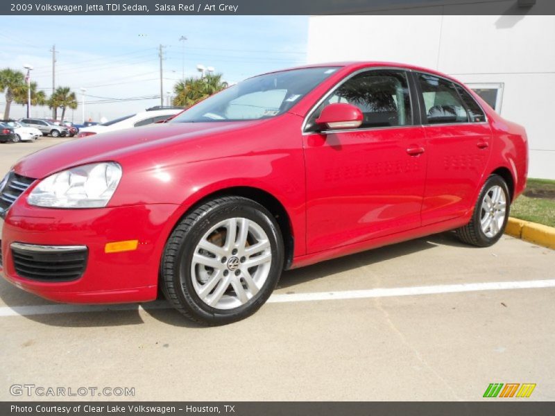 Salsa Red / Art Grey 2009 Volkswagen Jetta TDI Sedan