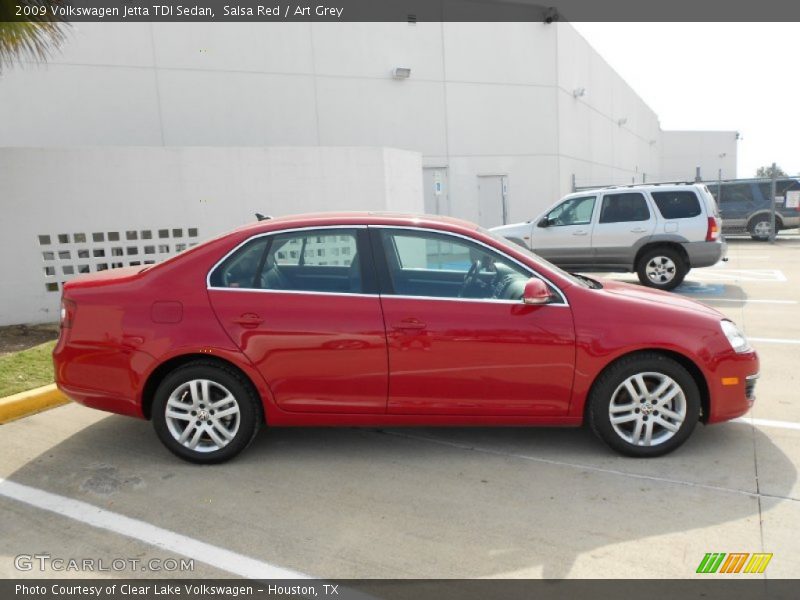 Salsa Red / Art Grey 2009 Volkswagen Jetta TDI Sedan