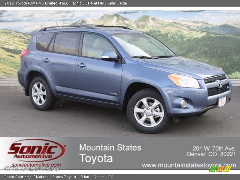 Pacific Blue Metallic / Sand Beige 2012 Toyota RAV4 V6 Limited 4WD
