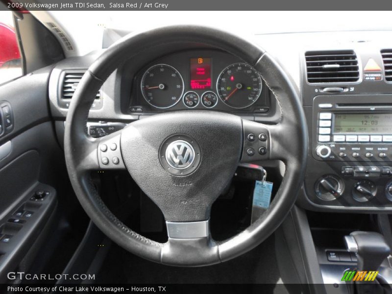 Salsa Red / Art Grey 2009 Volkswagen Jetta TDI Sedan