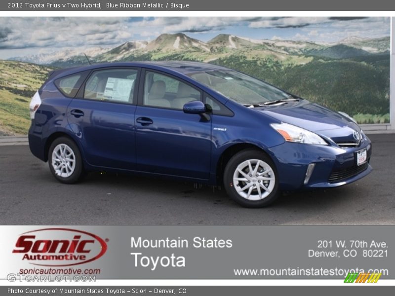 Blue Ribbon Metallic / Bisque 2012 Toyota Prius v Two Hybrid