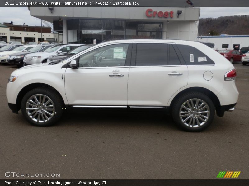 White Platinum Metallic Tri-Coat / Charcoal Black 2012 Lincoln MKX AWD