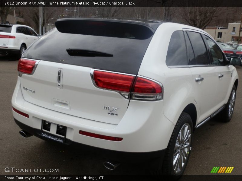 White Platinum Metallic Tri-Coat / Charcoal Black 2012 Lincoln MKX AWD