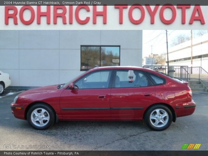 Crimson Dark Red / Gray 2004 Hyundai Elantra GT Hatchback
