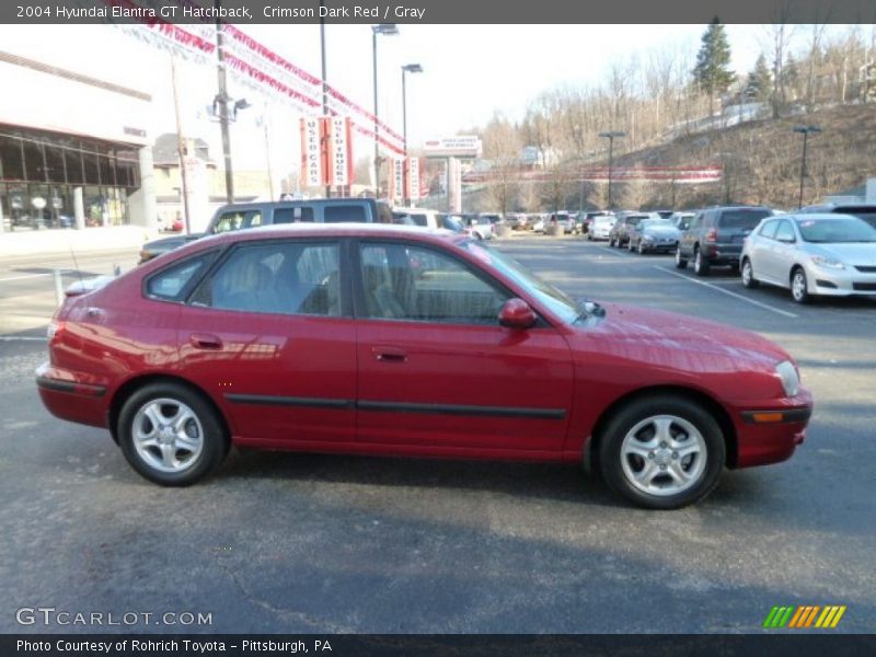 Crimson Dark Red / Gray 2004 Hyundai Elantra GT Hatchback