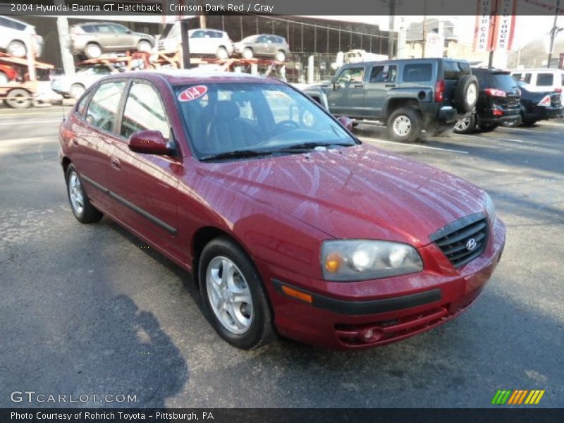 Crimson Dark Red / Gray 2004 Hyundai Elantra GT Hatchback