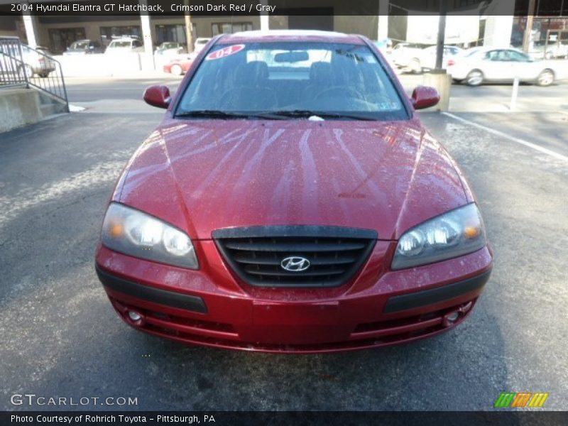 Crimson Dark Red / Gray 2004 Hyundai Elantra GT Hatchback