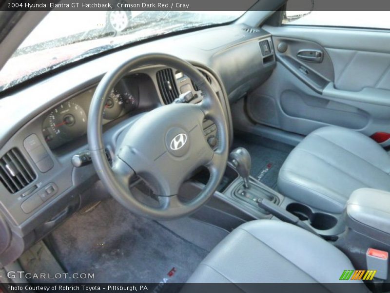 Crimson Dark Red / Gray 2004 Hyundai Elantra GT Hatchback