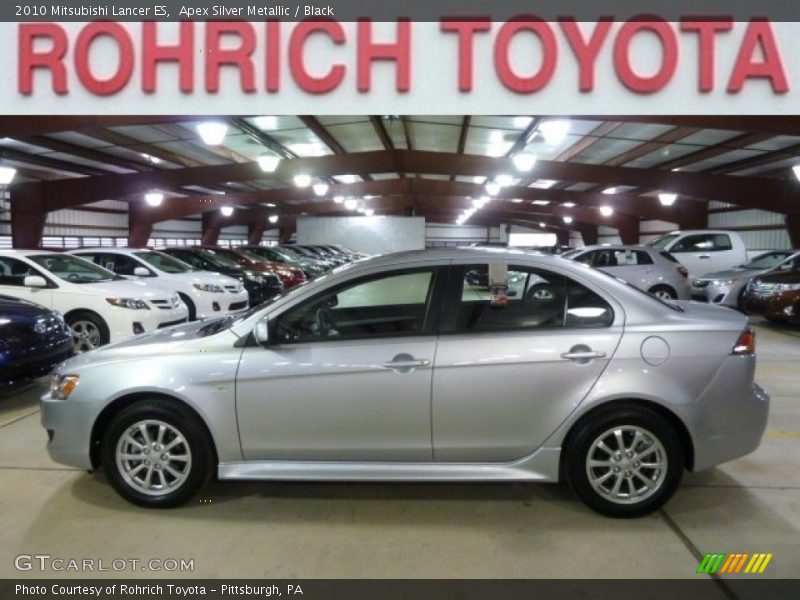 Apex Silver Metallic / Black 2010 Mitsubishi Lancer ES